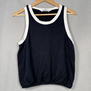 Stateside Muscle Tank Top Nautical Sailor Blue With White Trim